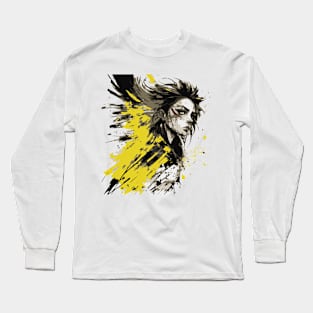 Yellow Splat Impressionistic Long Sleeve T-Shirt